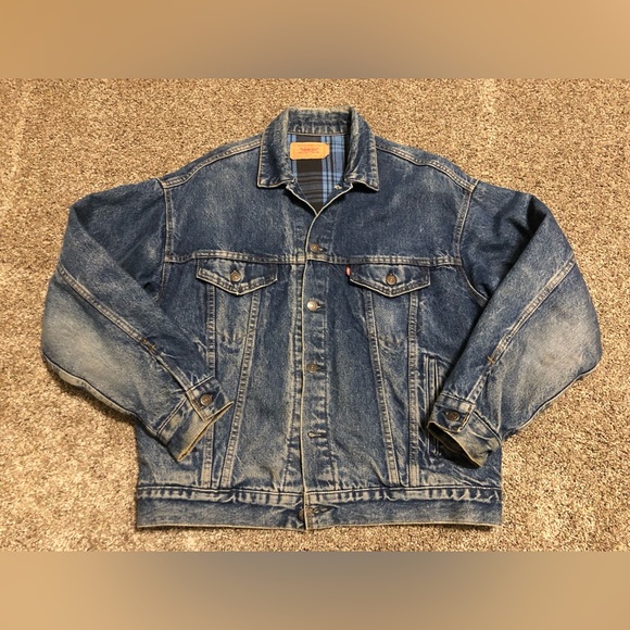 Levi's Jackets & Coats Vtg 9s Levis Flannel Lined Denim Trucker